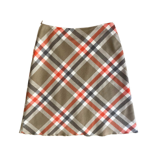 Vintage Checked Wool Mini Skirt 1960s