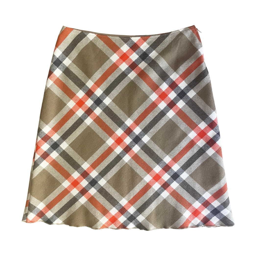 Vintage Checked Wool Mini Skirt 1960s