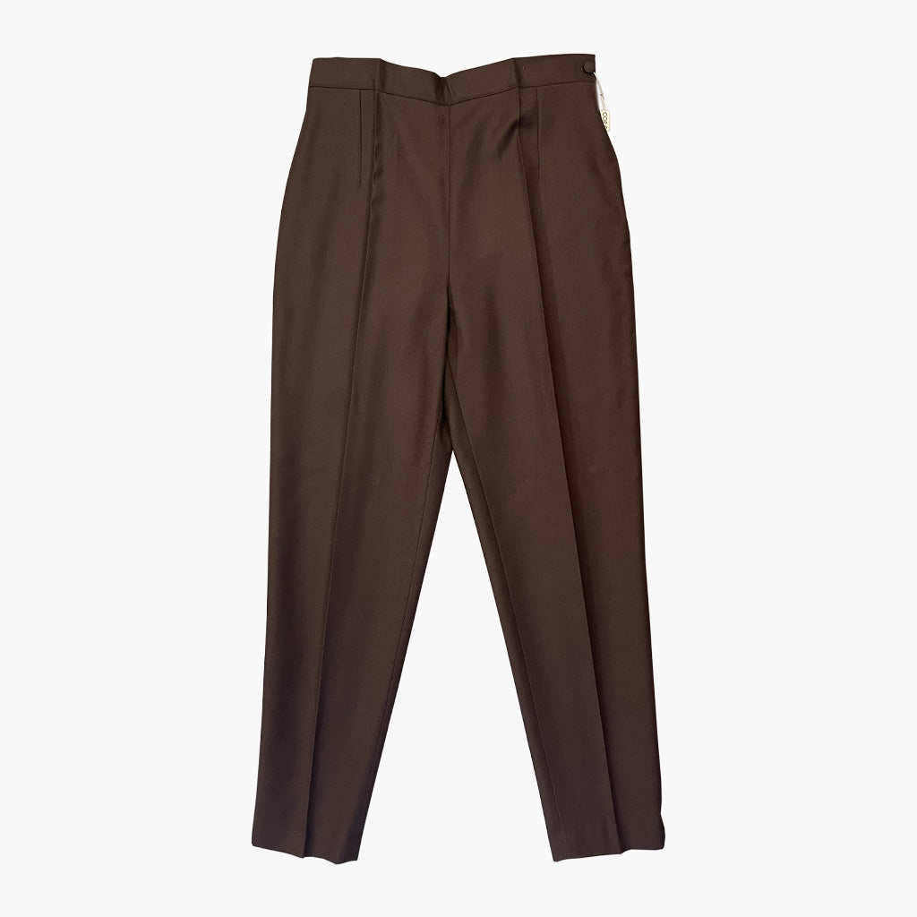 Vintage Brown Trousers In Pure Virgin Wool 1980s