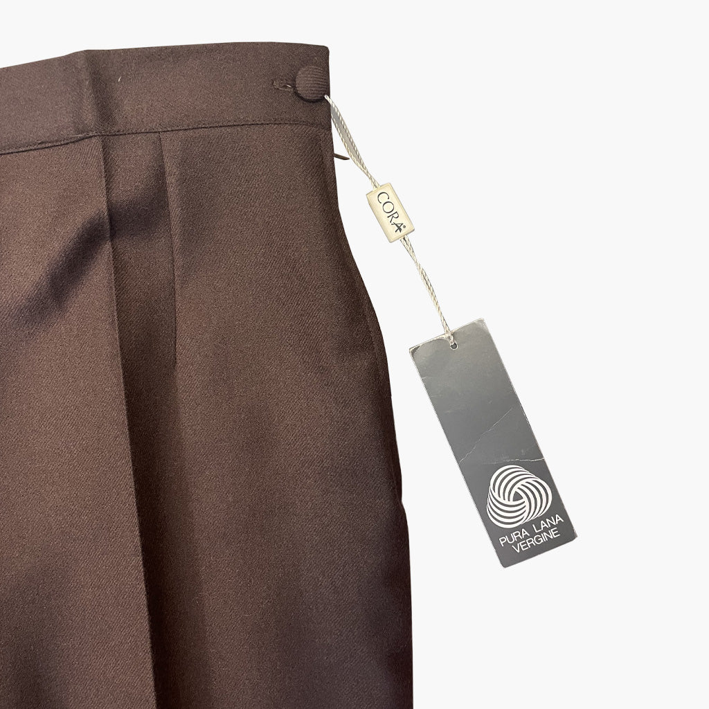 Vintage Brown Trousers In Pure Virgin Wool 1980s