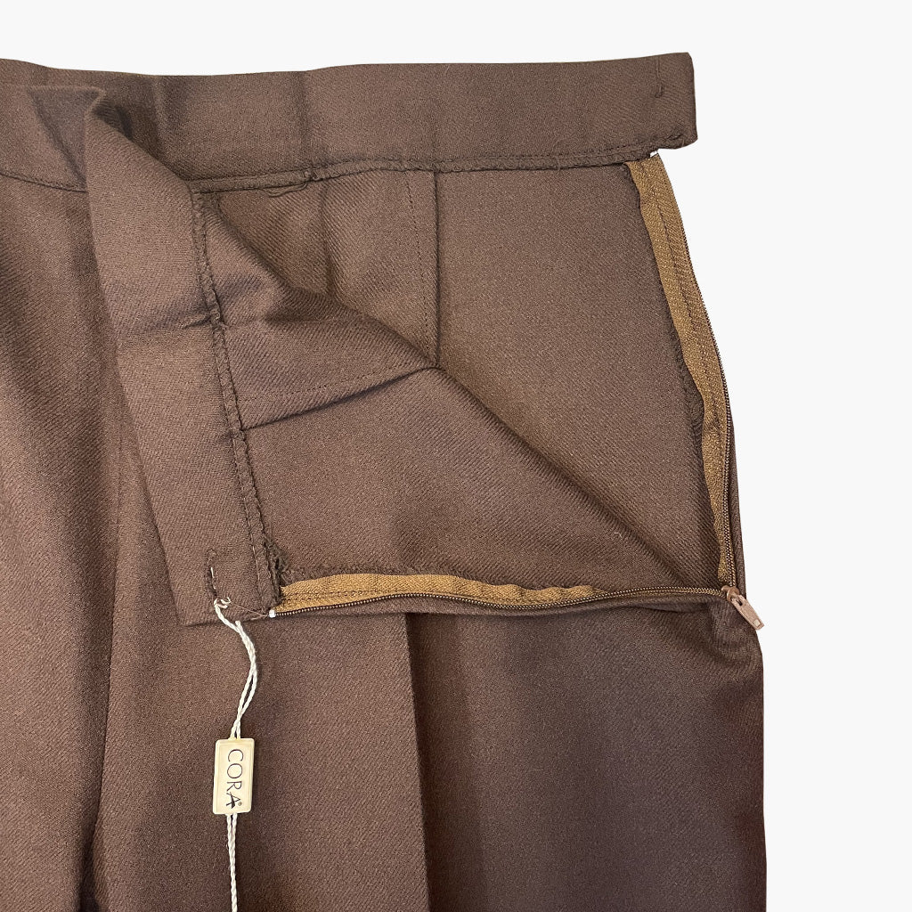 Vintage Brown Trousers In Pure Virgin Wool 1980s