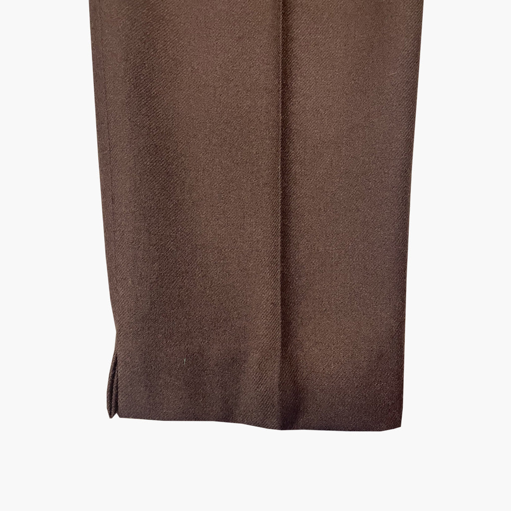 Vintage Brown Trousers In Pure Virgin Wool 1980s