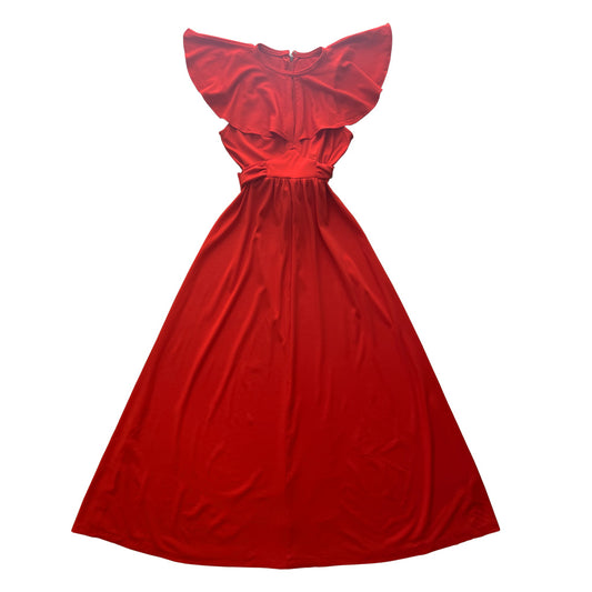Vintage Red Long Dress 1970s