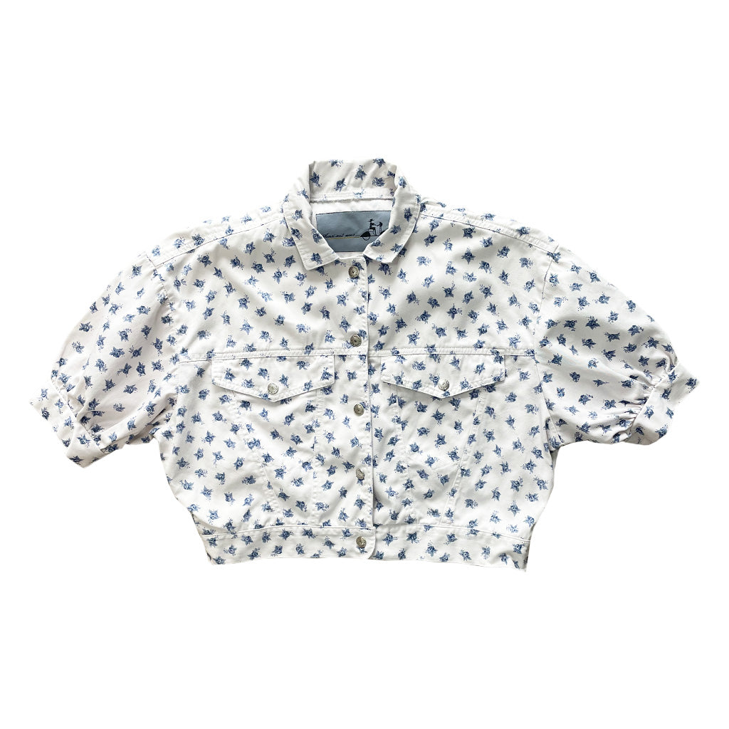 Vintage Denim Set With Little Flowers 1980s