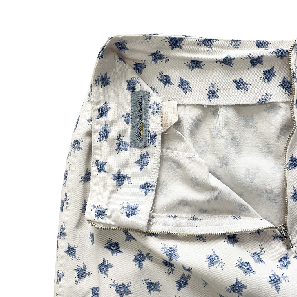 Vintage Denim Set With Little Flowers 1980s