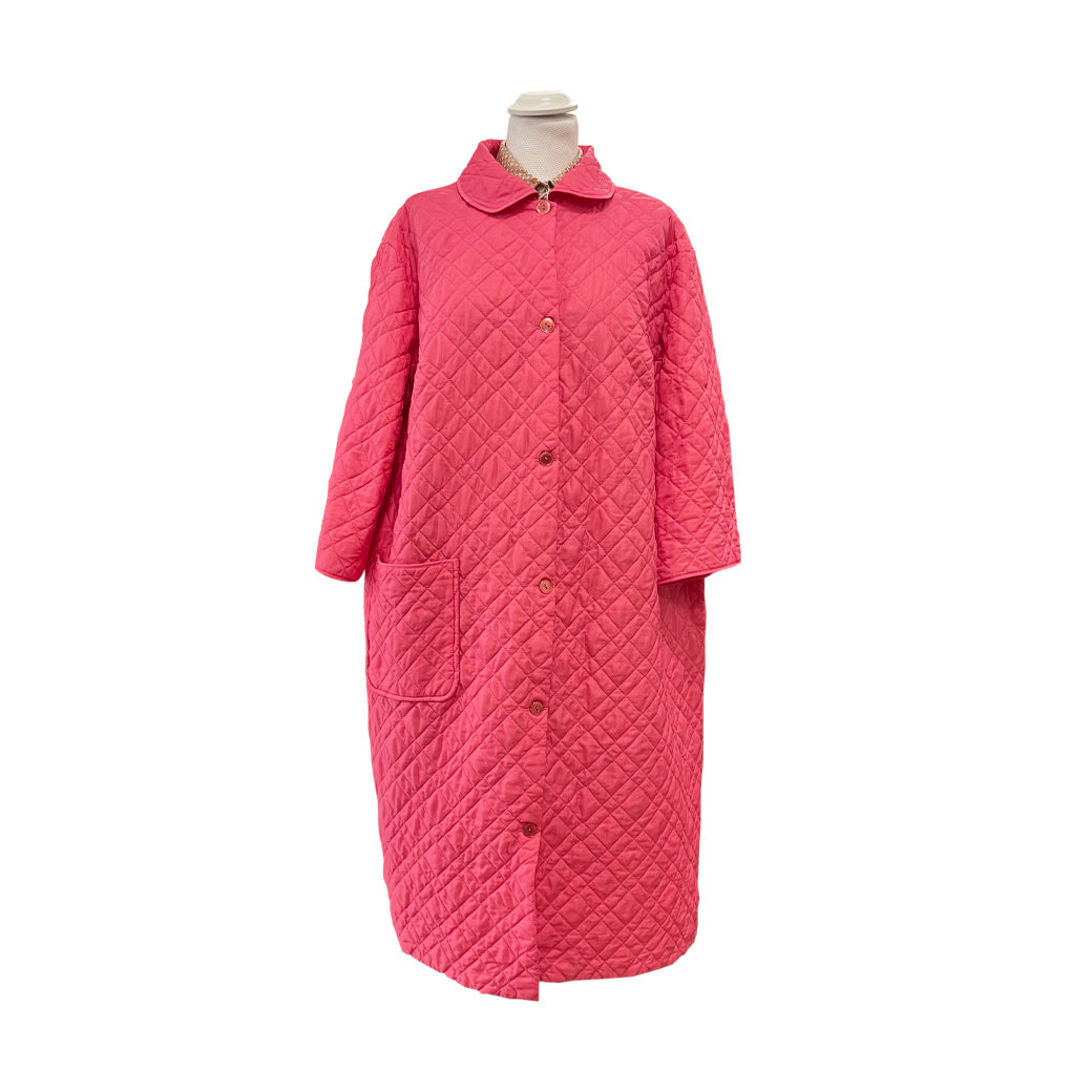 Vintage Pink Quilted Long Jacket 1960s