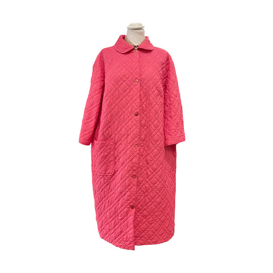 Vintage Pink Quilted Long Jacket 1960s