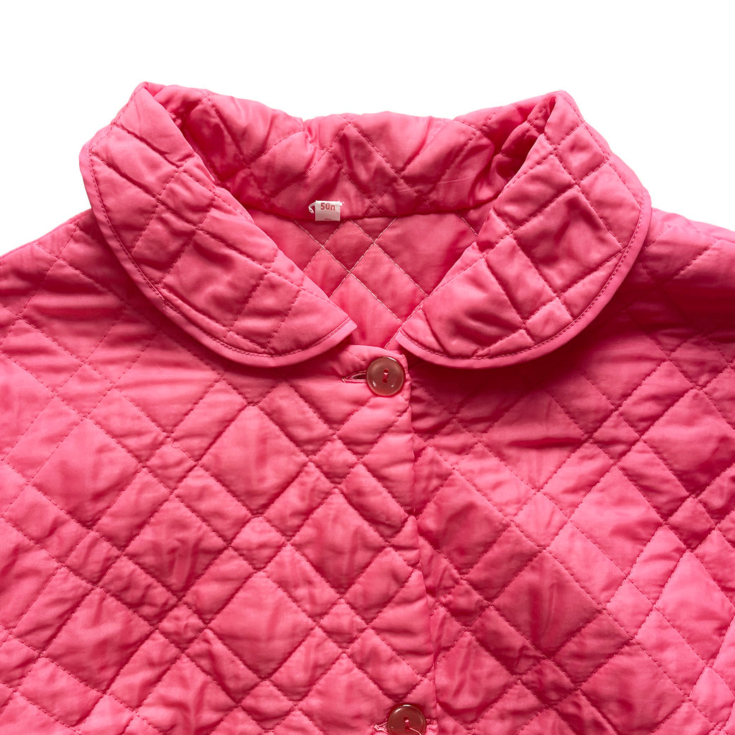 Vintage Pink Quilted Long Jacket 1960s