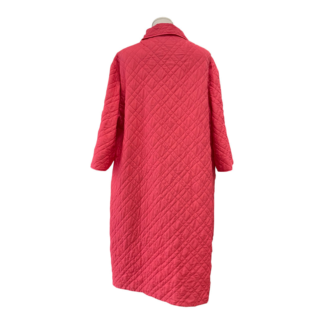 Vintage Pink Quilted Long Jacket 1960s