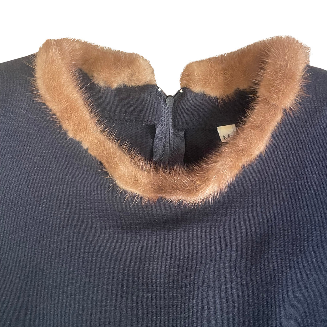 Vintage Jersey and Fur Dress 1980s