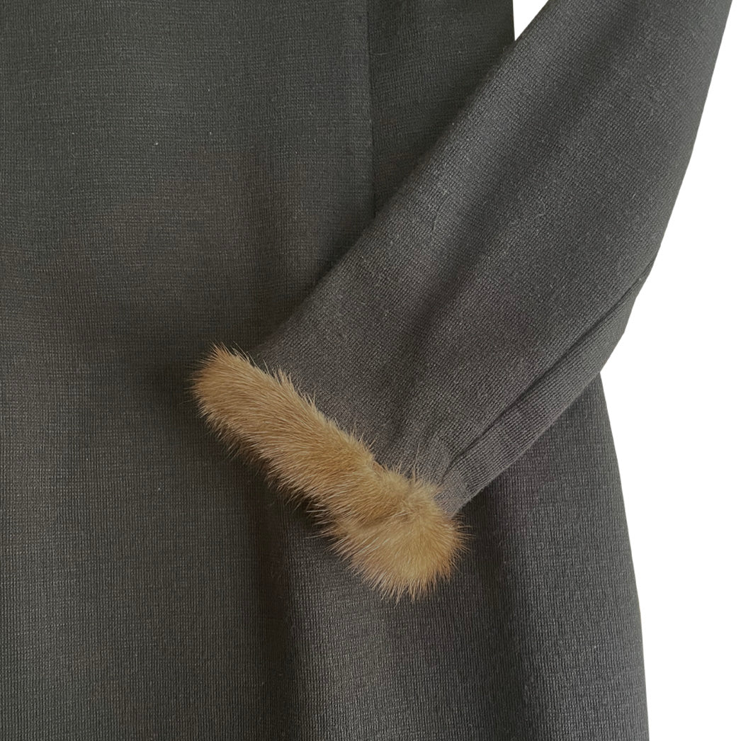 Vintage Jersey and Fur Dress 1980s