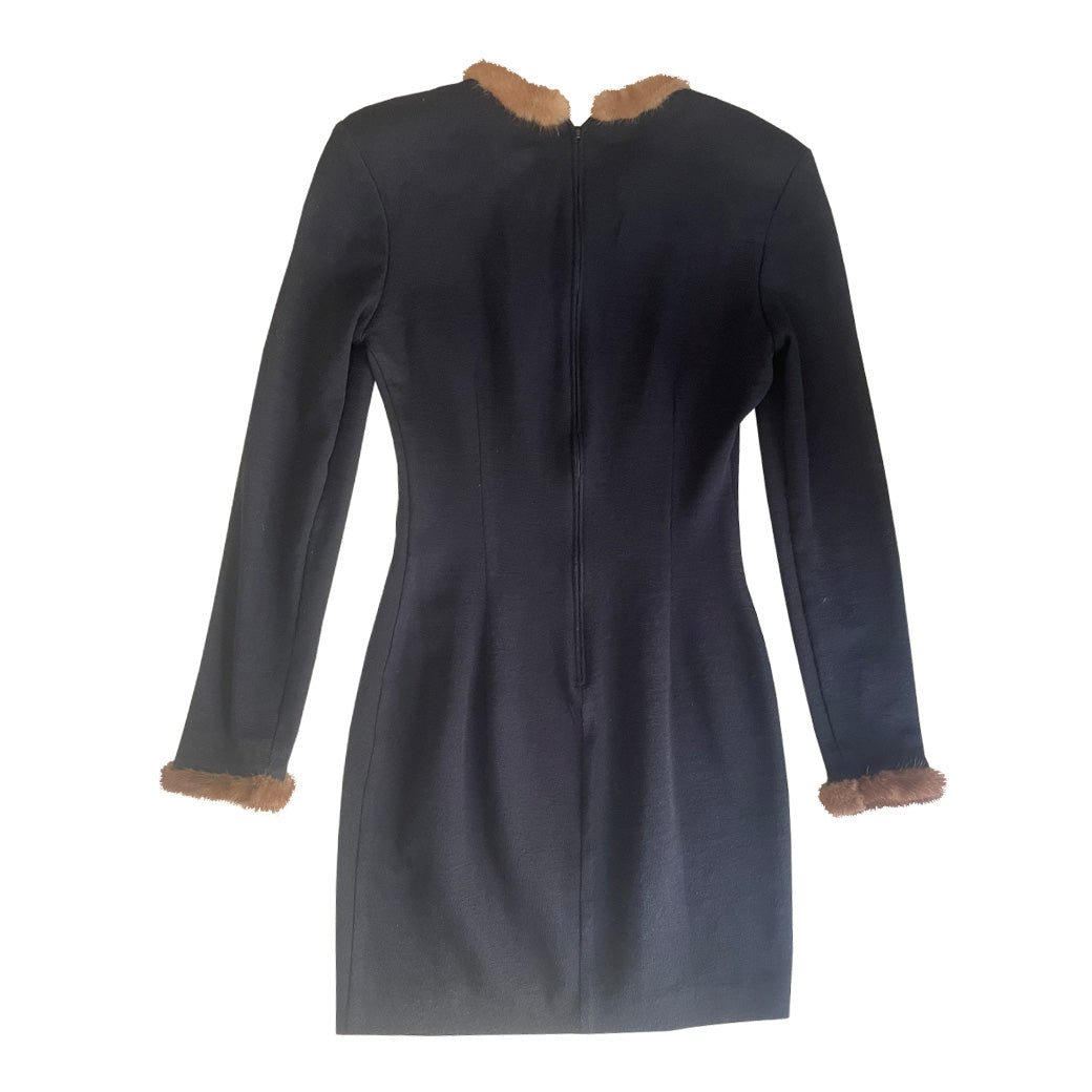Vintage Jersey and Fur Dress 1980s