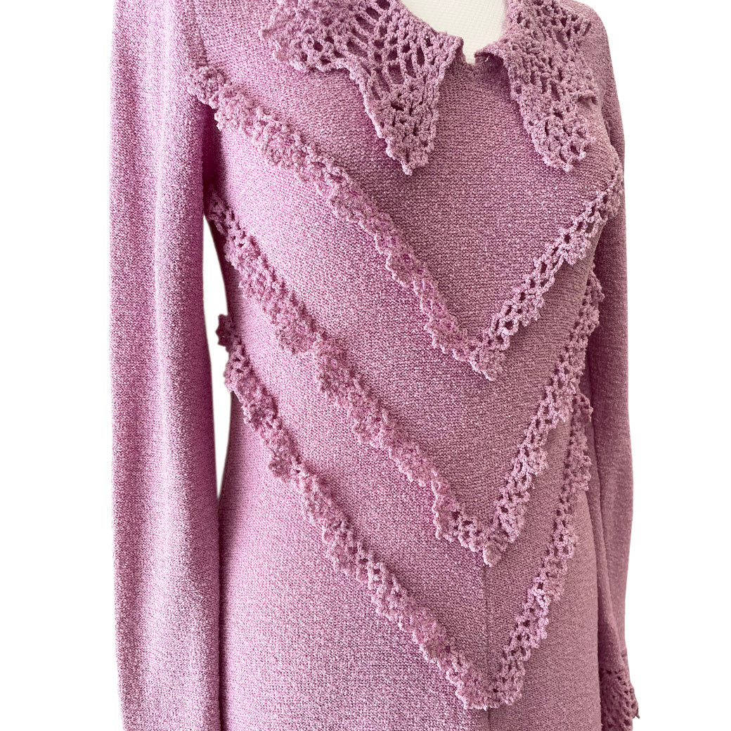 Vintage lilac knitted dress 1970s