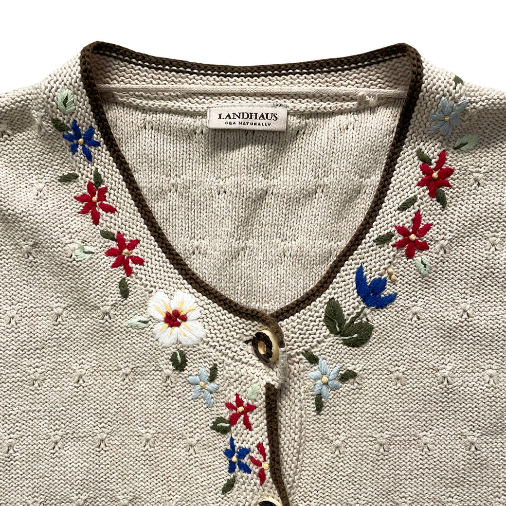Vintage Austrian Hand Embroidered Cardigan - Landhaus