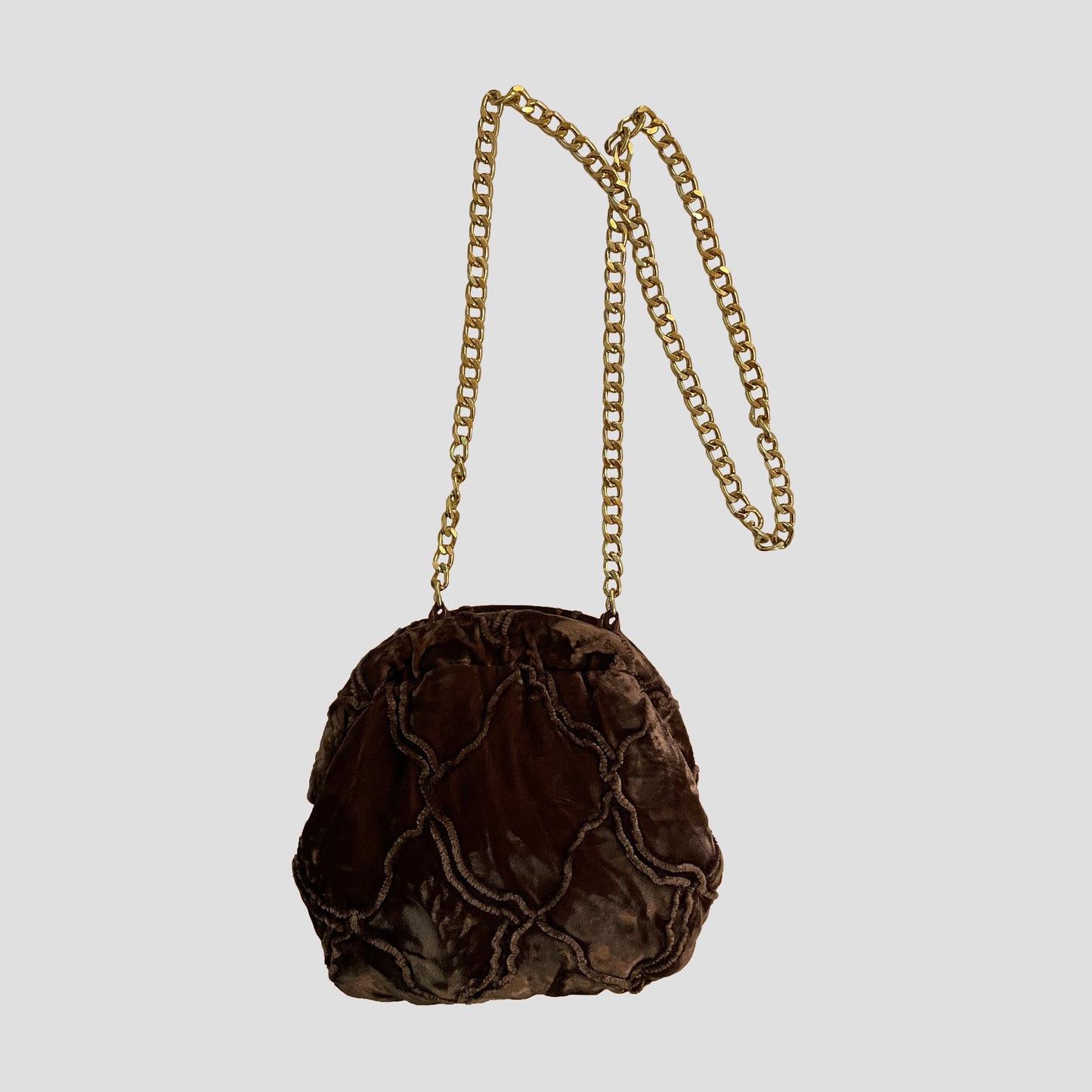 Vintage Velvet Mini Bag With Chain