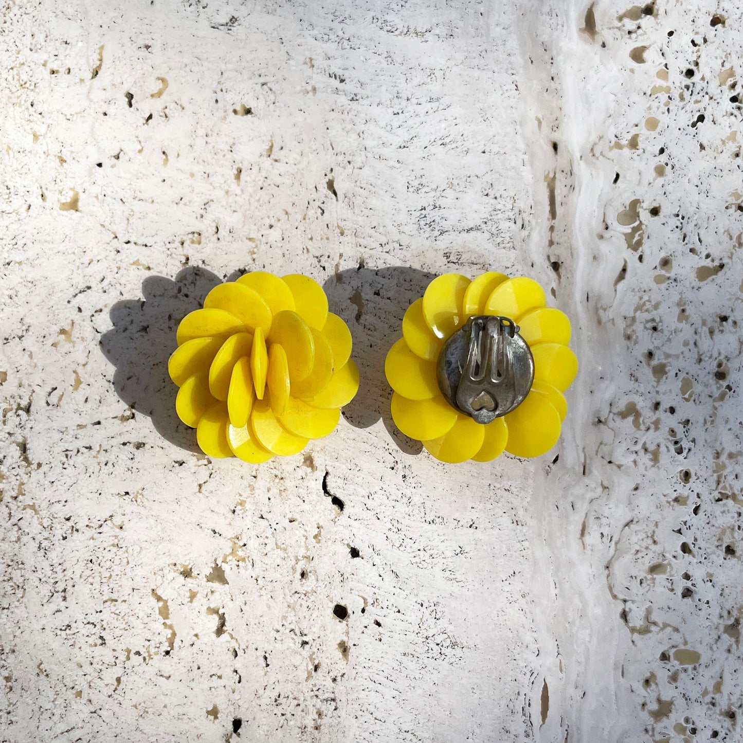 Vintage Yellow Clip Earring 1960s