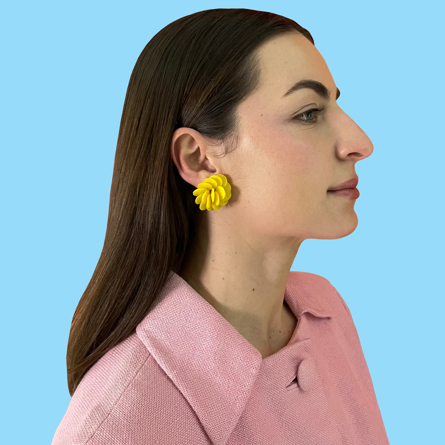 Vintage Yellow Clip Earring 1960s