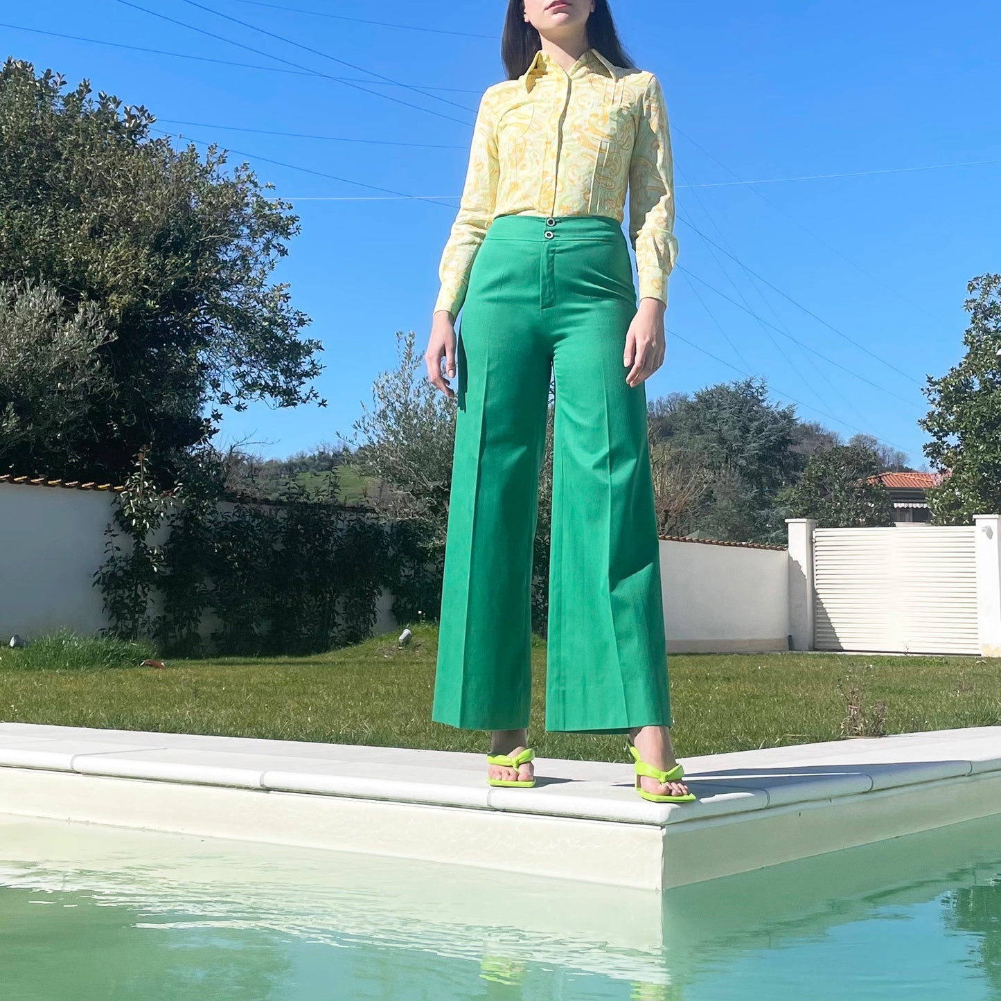 Vintage green Trousers 1970s