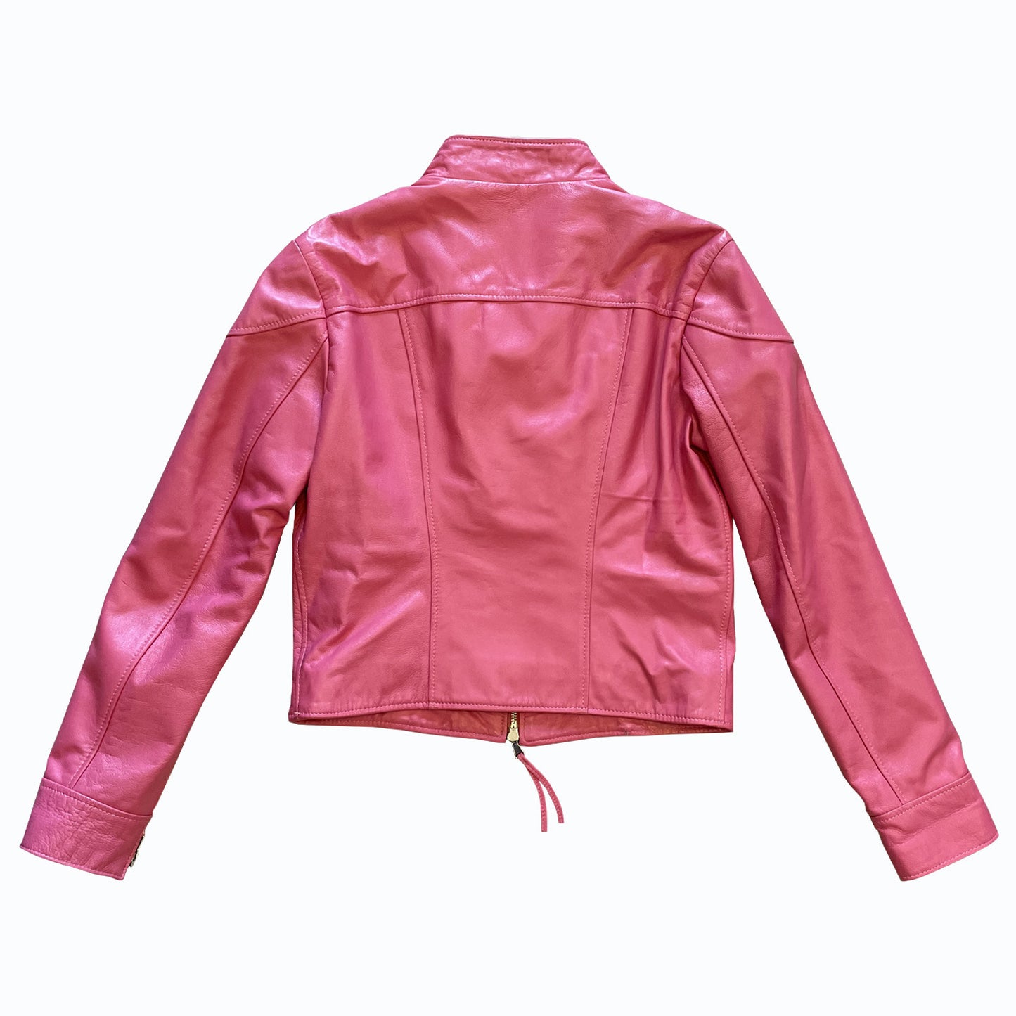Vintage Pink Leather Jacket 1990s