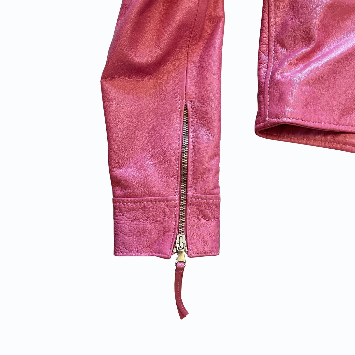 Vintage Pink Leather Jacket 1990s