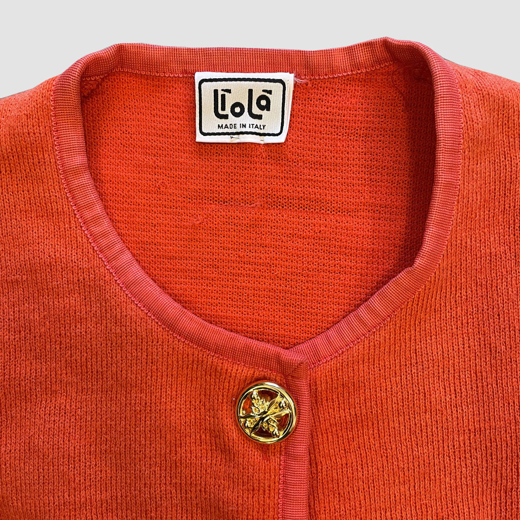 Vintage Cardigan Liolà Orange 1980s