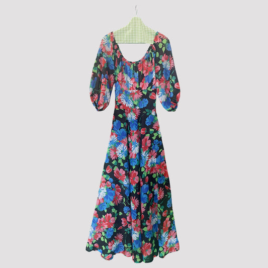 Vintage Floral Dress 1970s