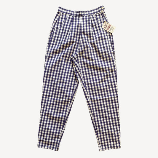 Vintage Sisley Pants With White Purple Checkers 1980s