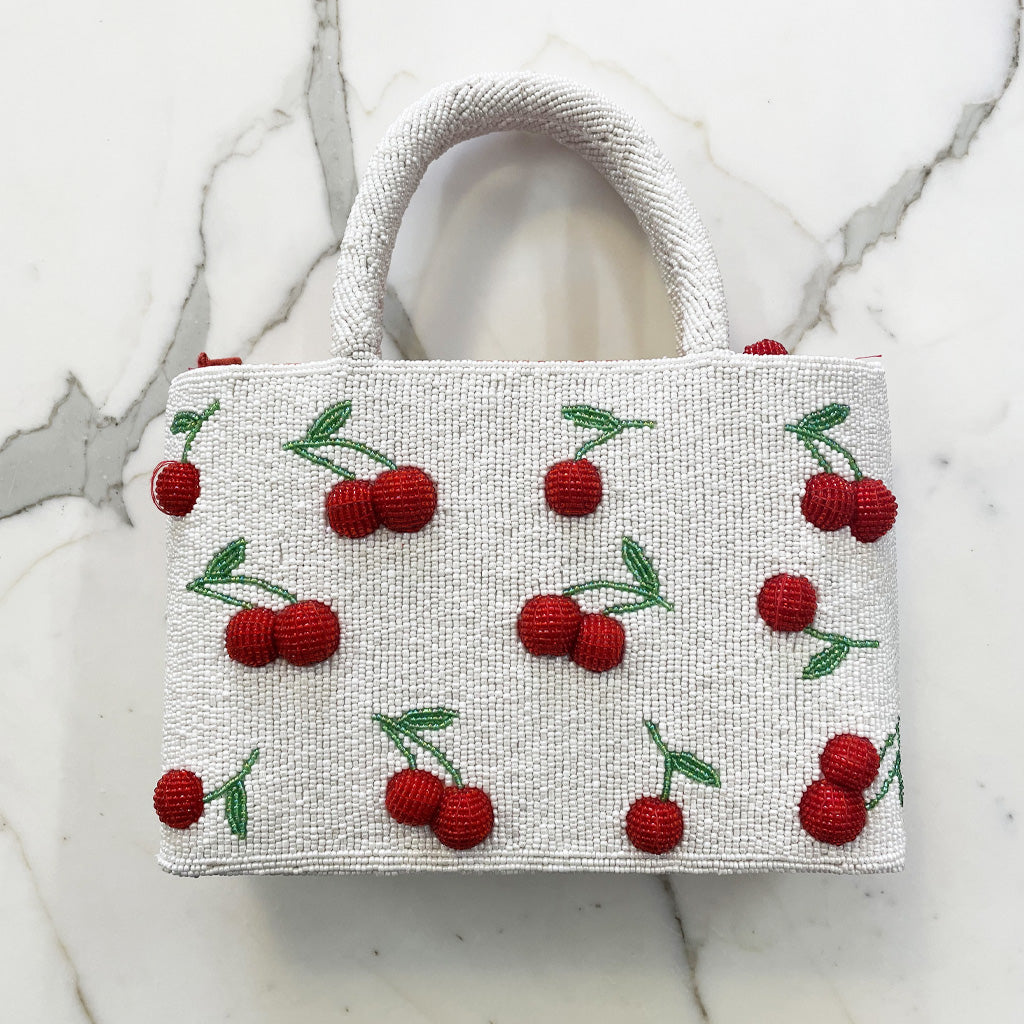 Vintage Hand Bag Made In Beads