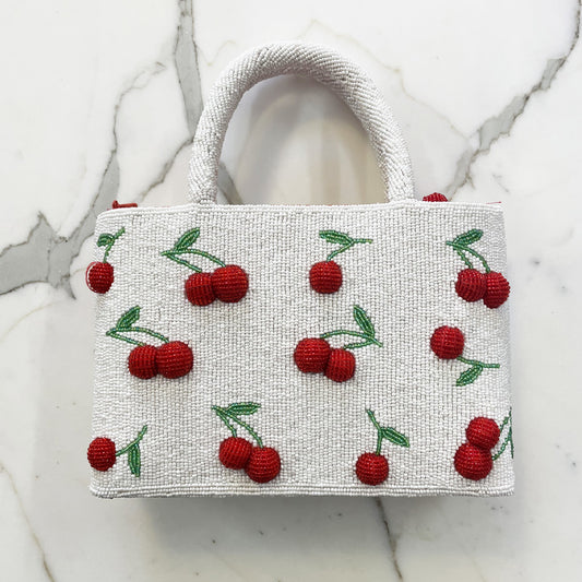 Vintage Hand Bag Made In Beads