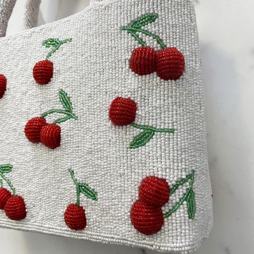 Vintage Hand Bag Made In Beads