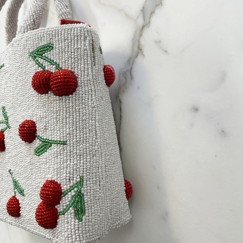 Vintage Hand Bag Made In Beads