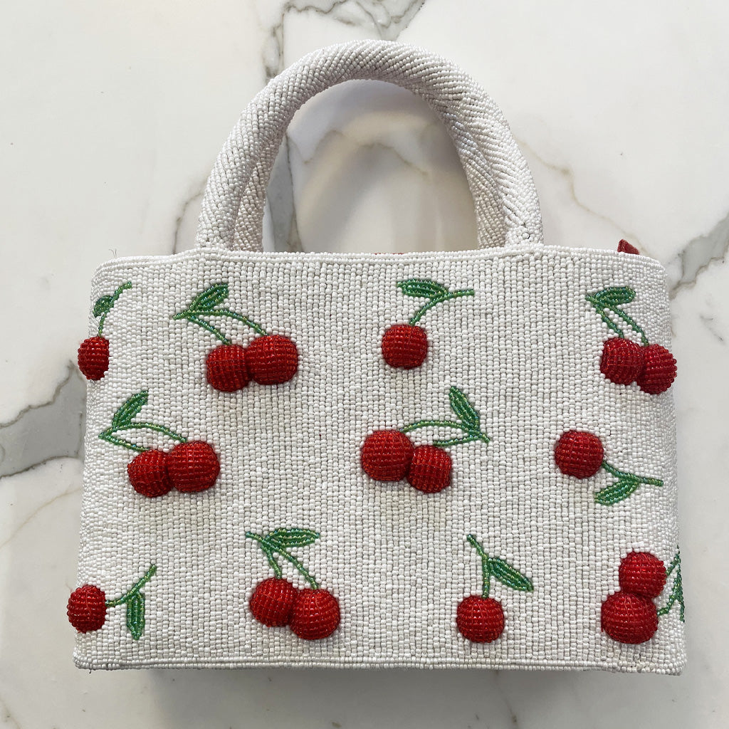 Vintage Hand Bag Made In Beads