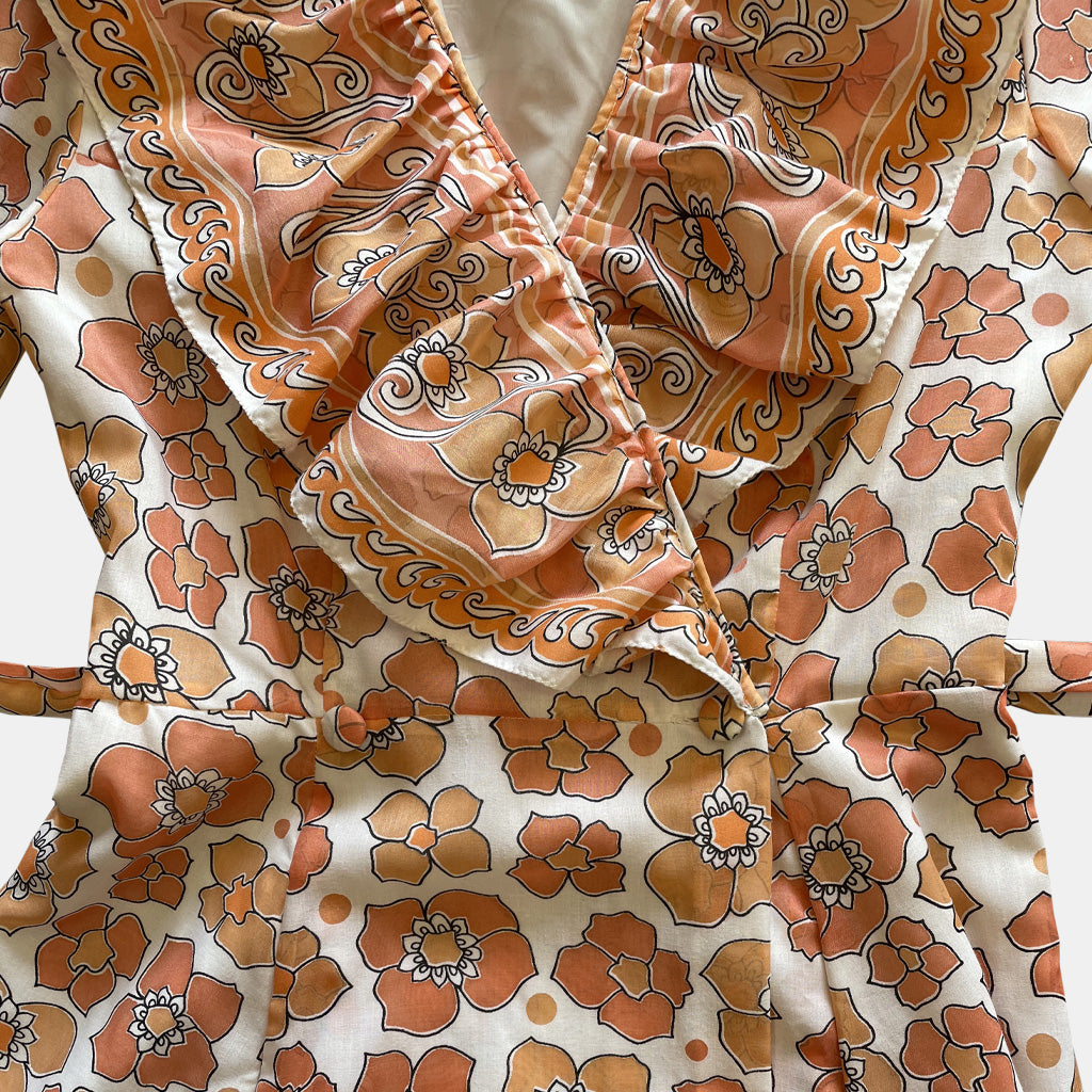 Vintage Floral Dress 1970s