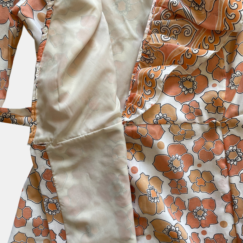 Vintage Floral Dress 1970s