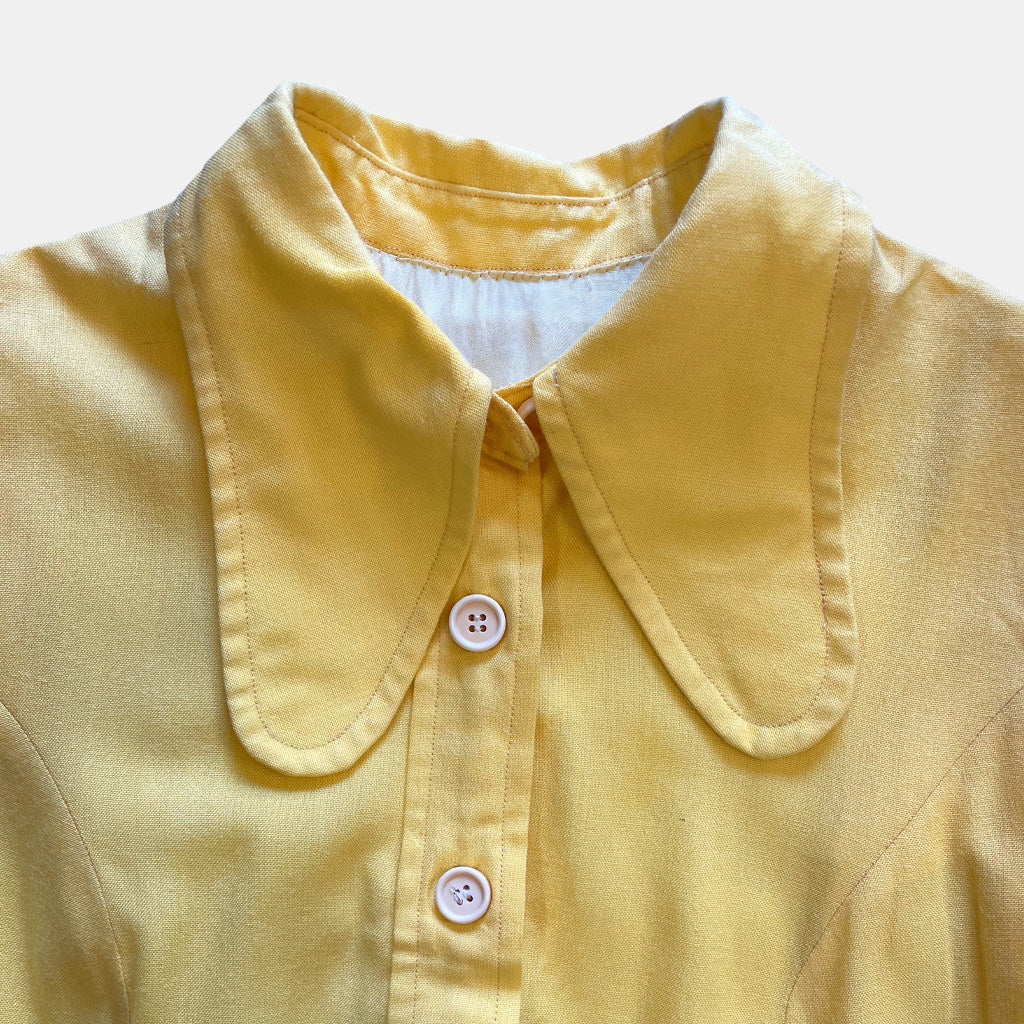 Vintage Yellow Dress 1970s