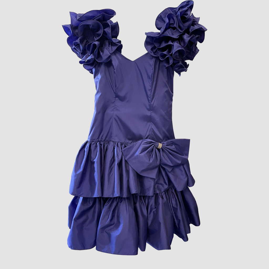 Vintage Usa Party Dress With Bow 1980s