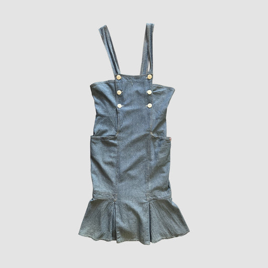Vintage Denim Overall Dress 1980s