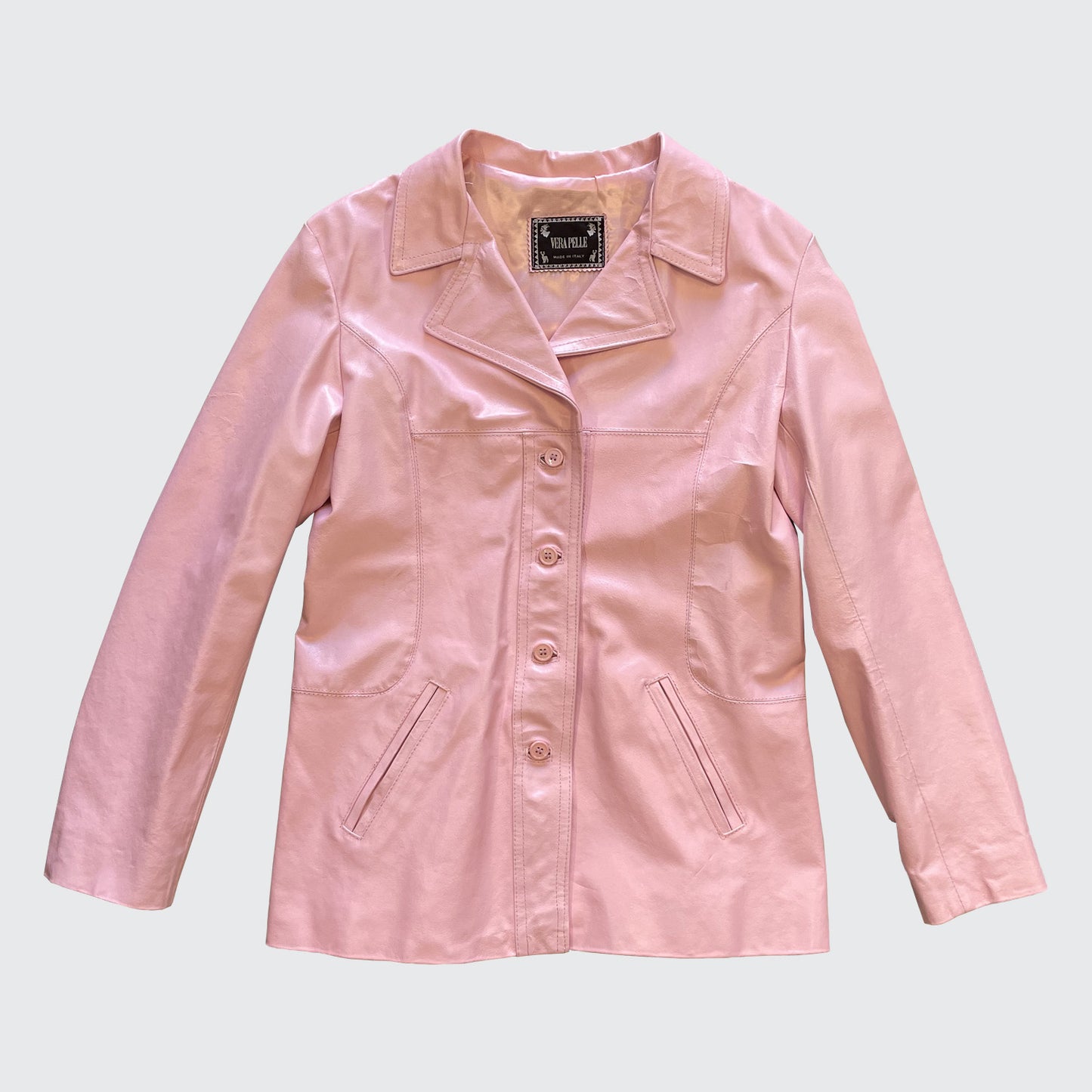 Vintage Pink Genuine Leather Jacket 1990s